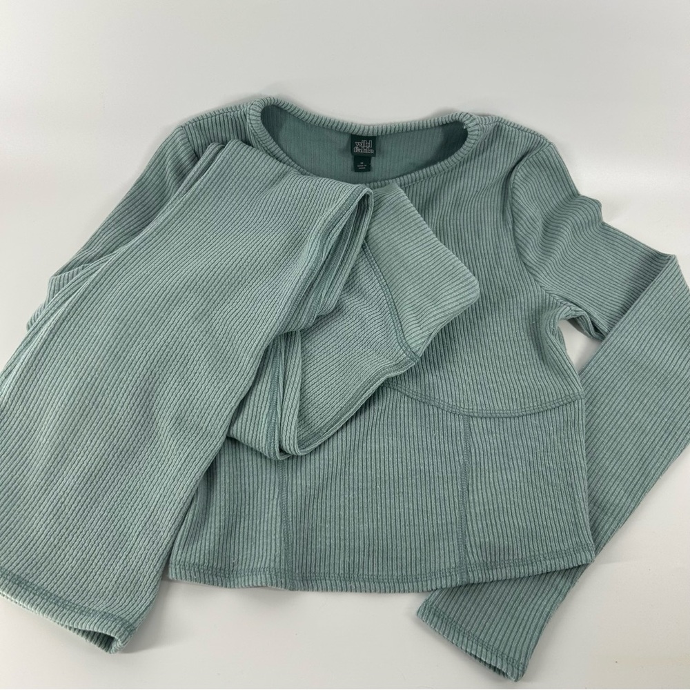 Wild Fable Ribbed Knitwear in Soft Green Small Bottom Medium Top